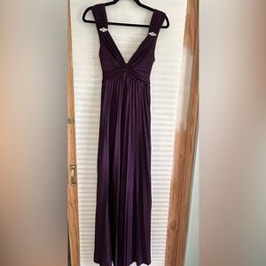 Xscape Deep Purple Maxi Dress with Embellished Straps